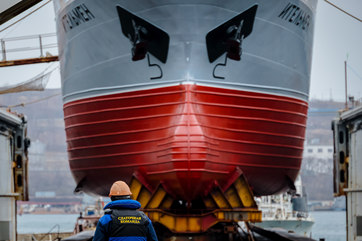 Спущен на воду краболов "Ительмен" проекта 03141 / Фото: пресс-служба ОСК  📷
