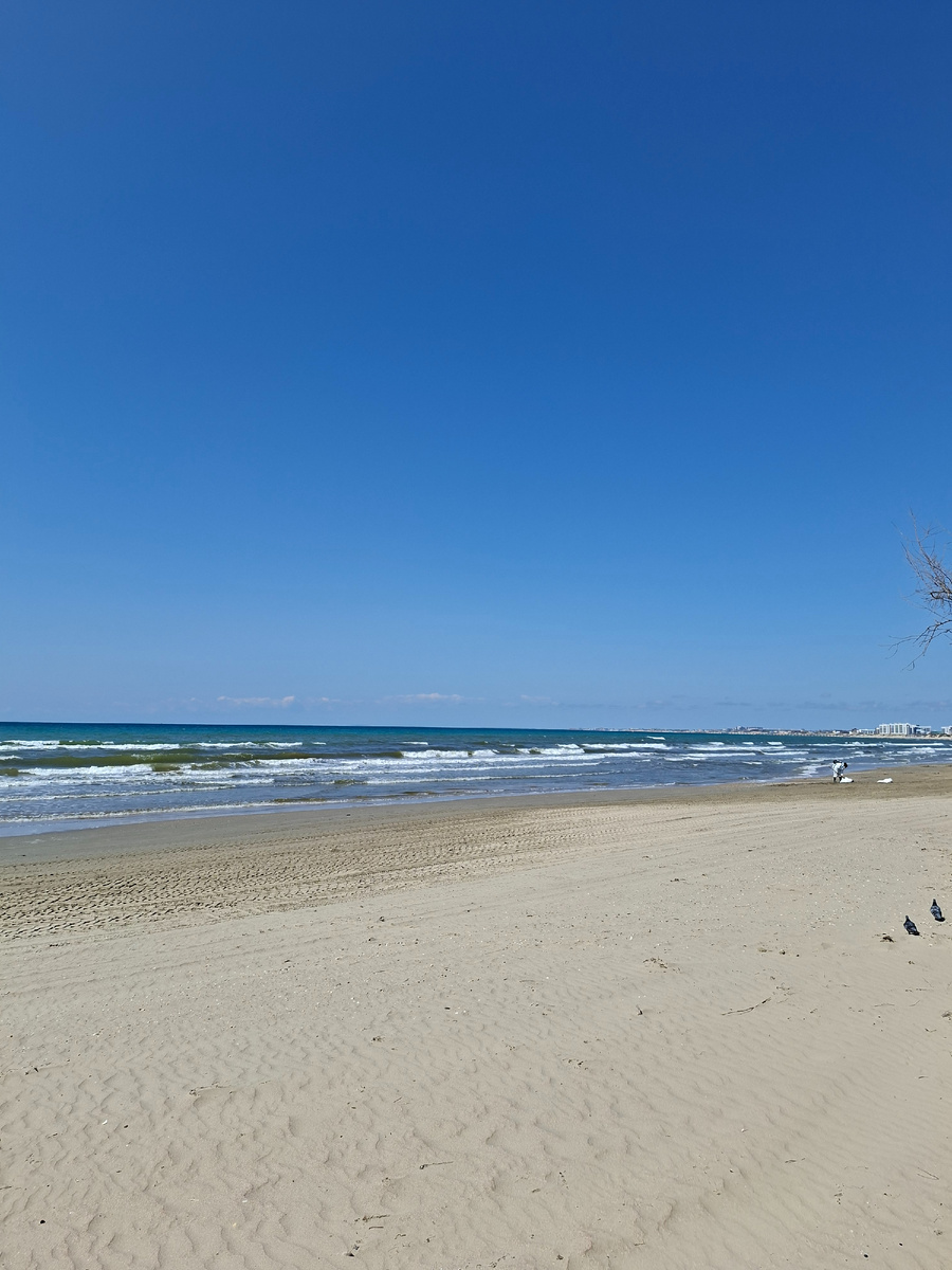 15 апреля, справа видны "белые человечки", собирающие загрязнённый песок