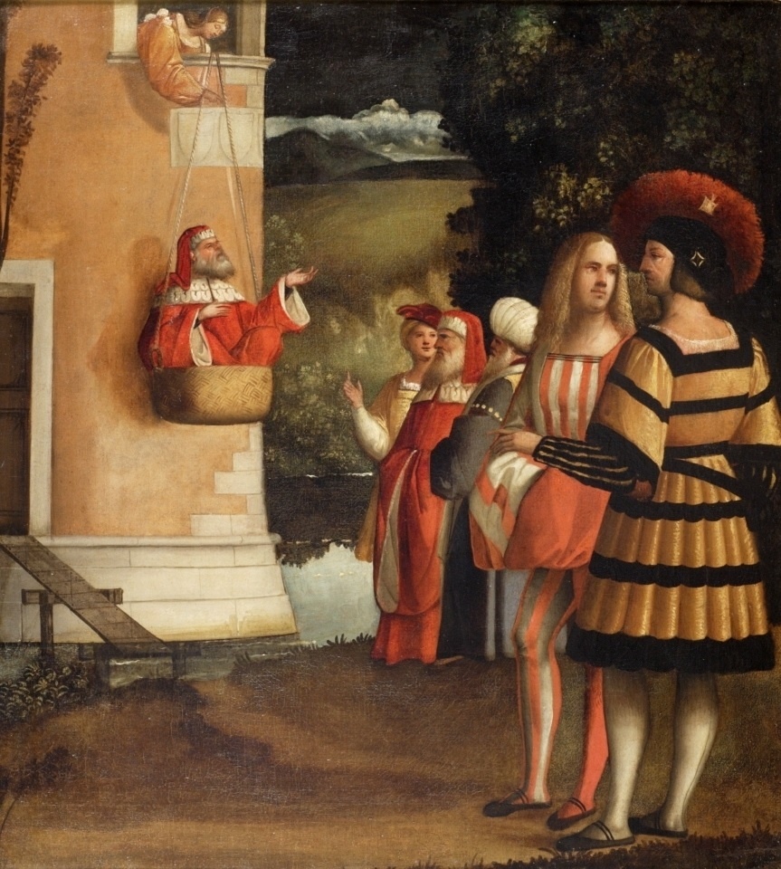 Джованни Буонконсильо. Вергилий в корзине. 1500-1515. Вавельский замок в Кракове.