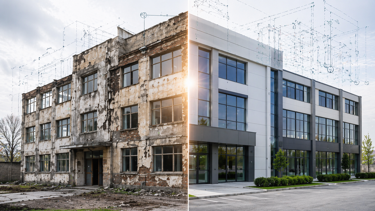Капитальный ремонт фасада здания