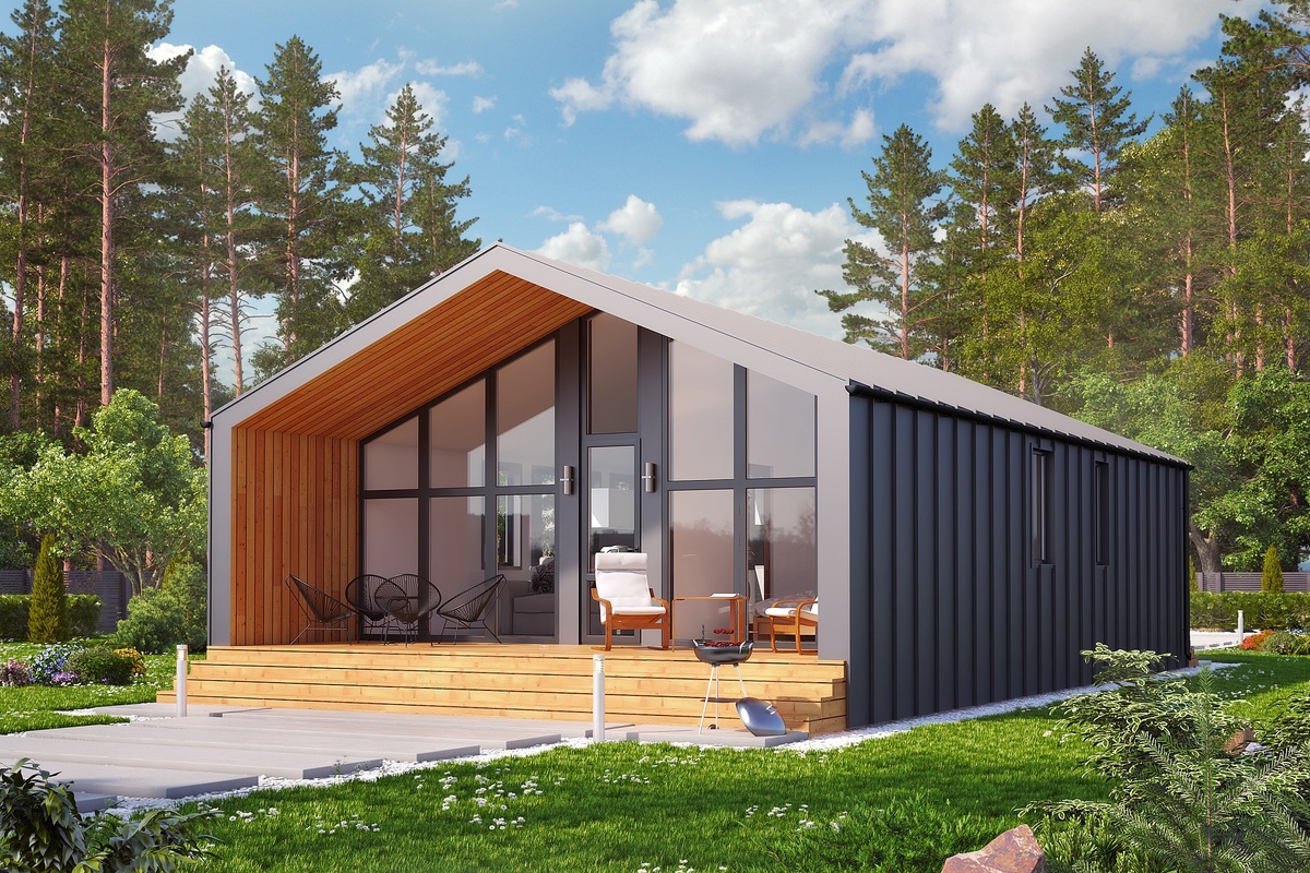 Дом одноэтажный в стиле Барн