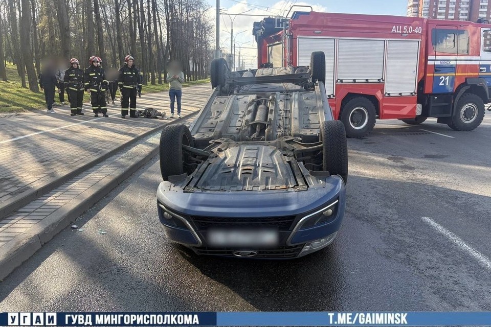    ГАИ показало видео ДТП с тремя автомобилями на Партизанском проспекте в Минске. Фото: телеграм-канал УГАИ ГУВД Мингорисполкома