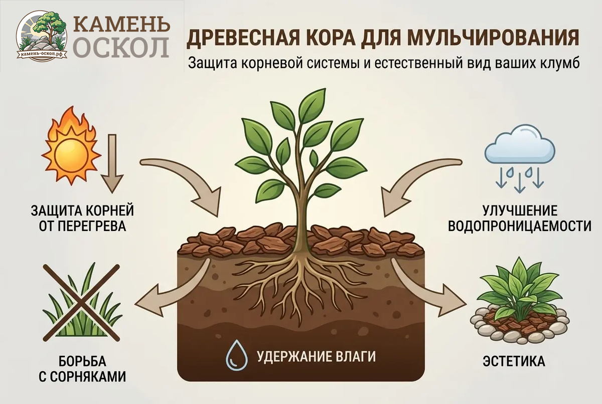 Кора для мульчирования