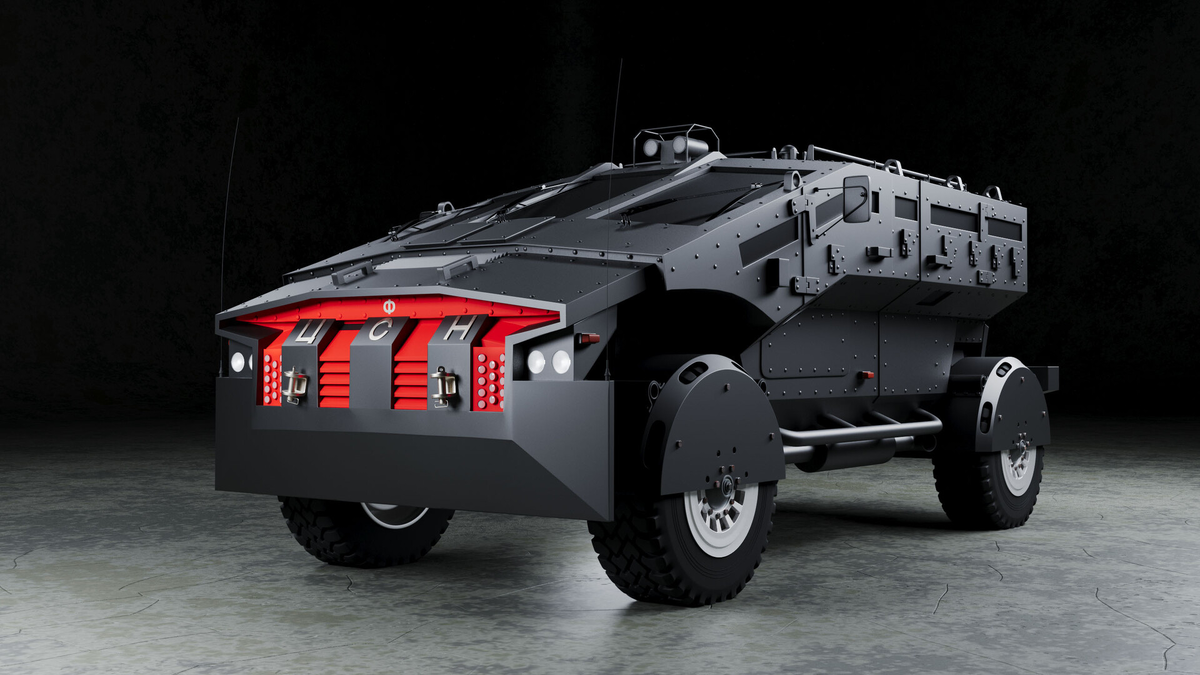 Бронеавтомобиль «Фалькатус» собственной персоной. Фотография в свободном доступе.