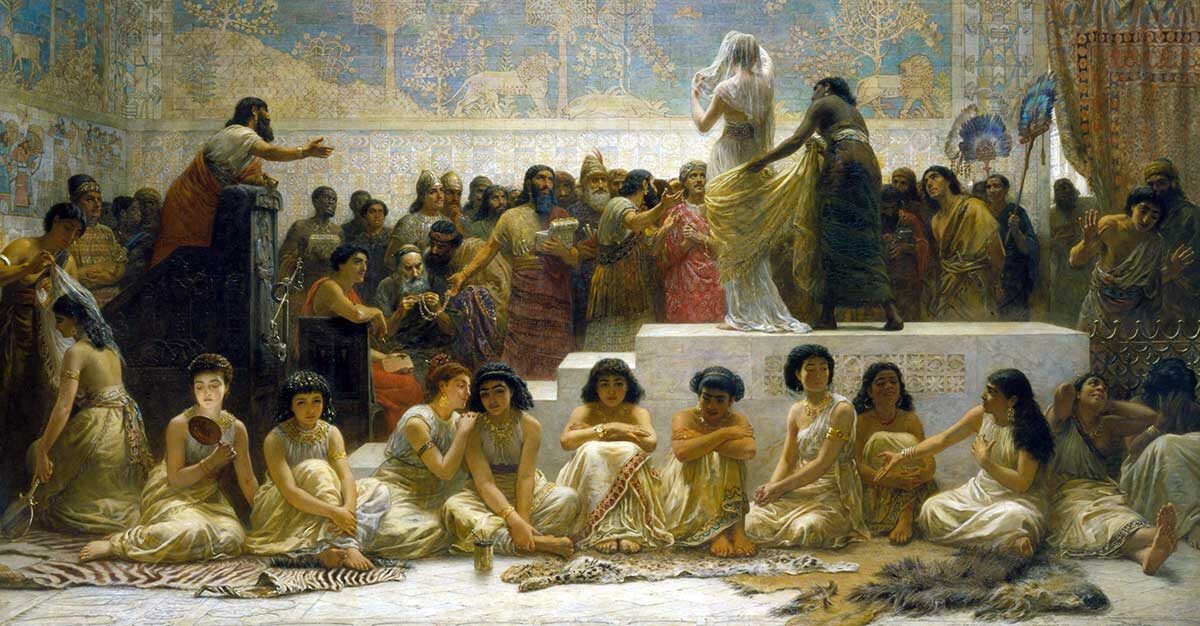 «Вавилонский брачный рынок» Эдвина Лонга, 1875 год. Источник: Wikimedia Commons