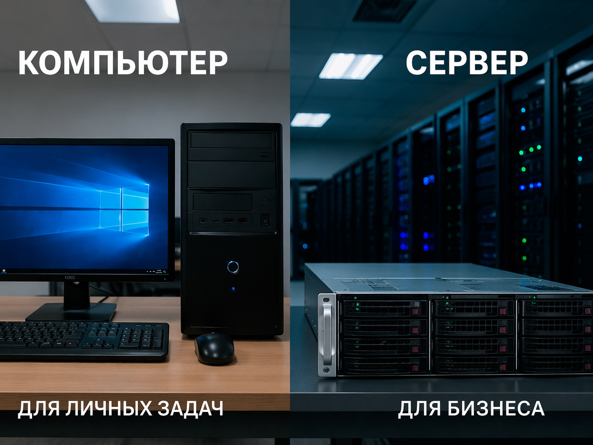 Сравнение компьютера с сервером