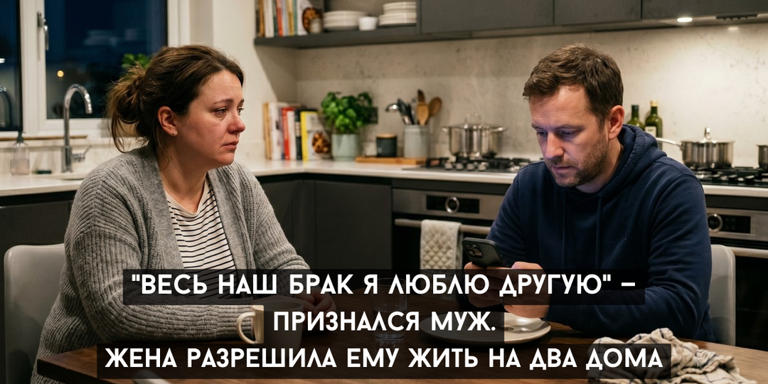 "Весь наш брак я люблю другую" — признался муж. Жена умоляла остаться и разрешила жить на два дома
