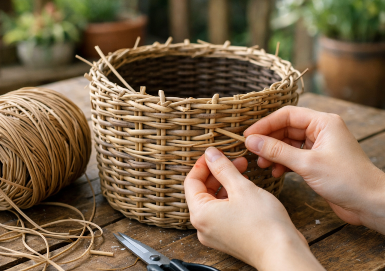 Плетение из ротанга для начинающих: ошибки при создании кашпо