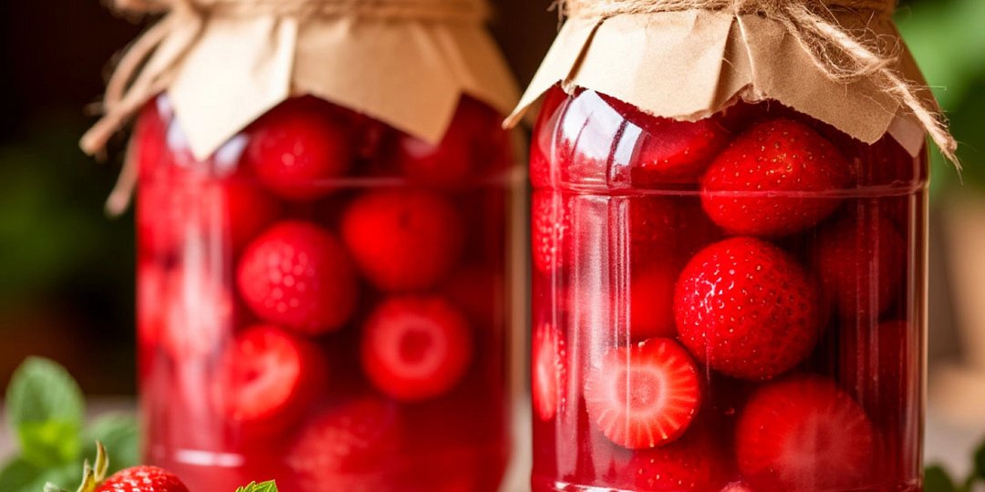 Ароматный клубничный компот на зиму: сохраняем лето в банке. Пошаговый рецепт 🫙🍓❄️