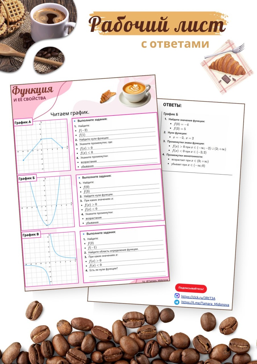 ☕️ Рабочий лист: Функция и её свойства