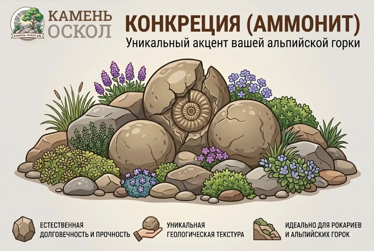 Аммонит для ландшафтного дизайна