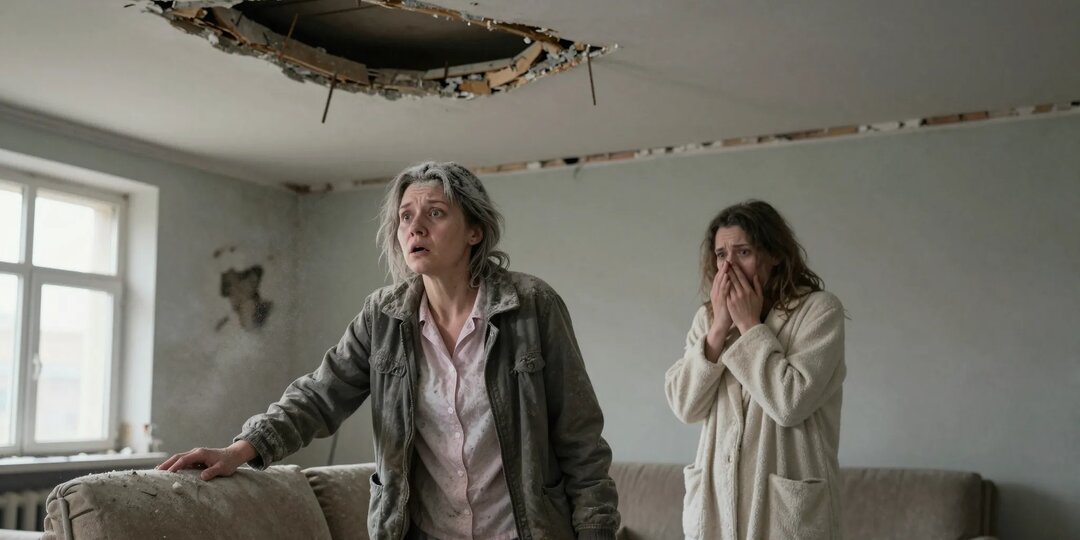 Платила ипотеку пять лет. Из-за ремонта соседей потолок рухнул, муж соседки сбежал, а платить заставили её