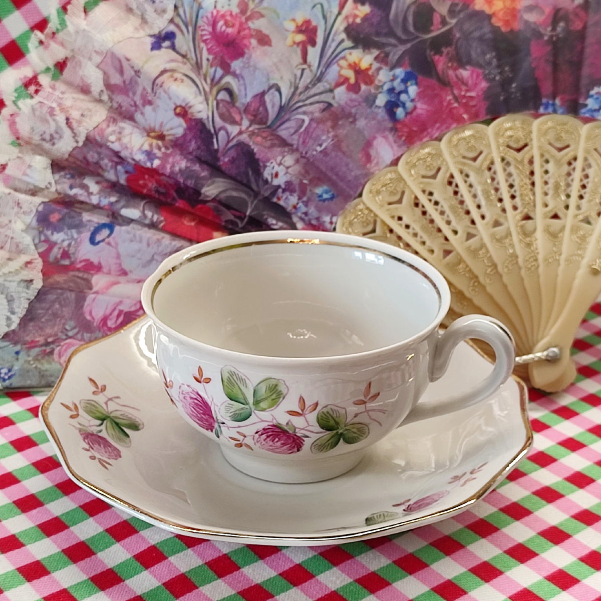 Чайная пара Рубенс с клевером, Рига, 1947-50-е