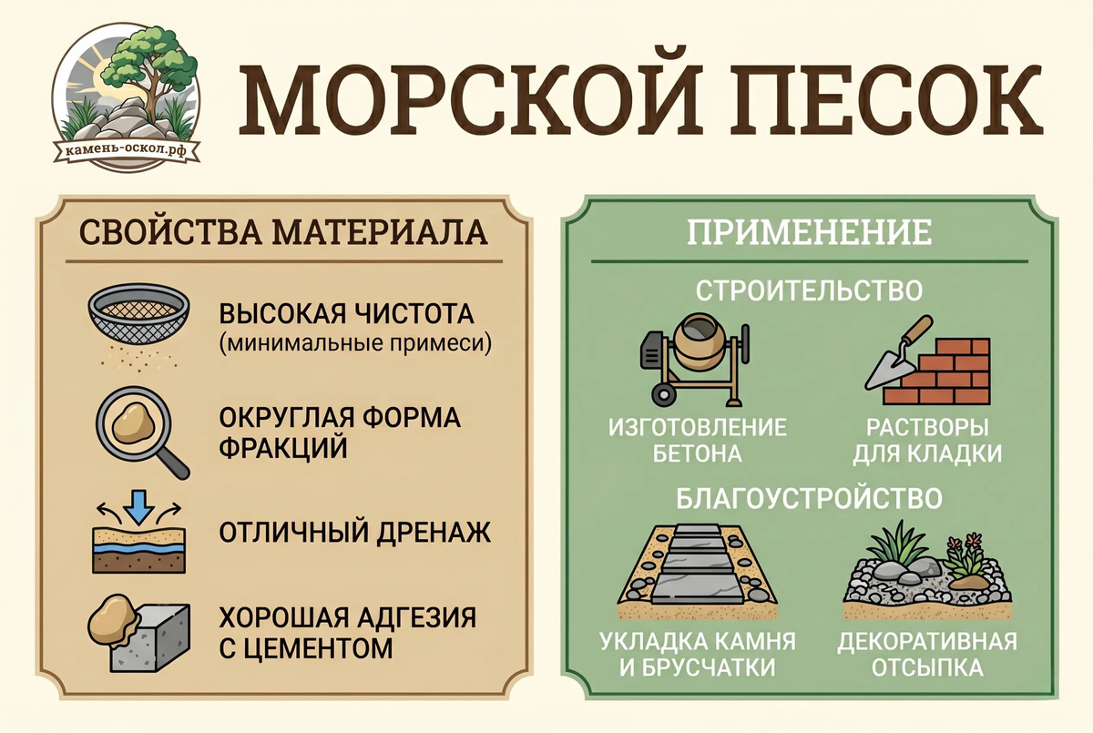 Морской песок в отделке и строительстве