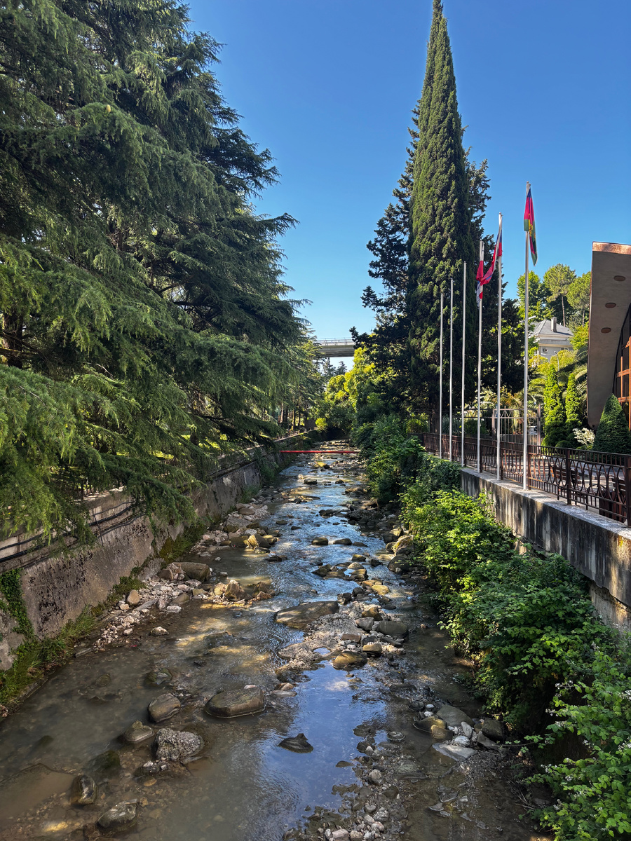 Вид на речку, протекающую по территории 