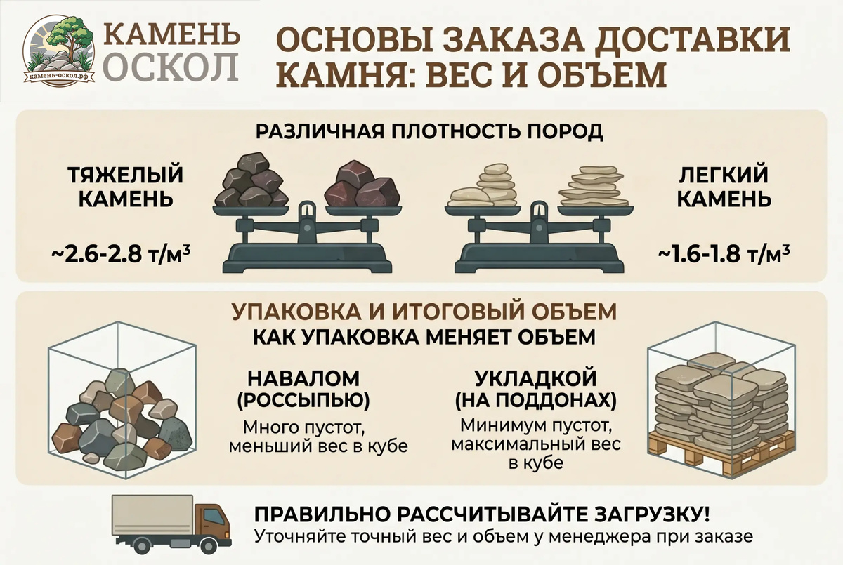 Расчеты для доставки камня