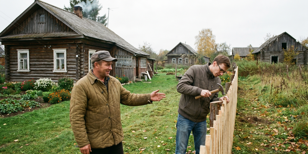 Приехал к матери в деревню, а в соседнем заброшенном доме — молодой айтишник из Москвы. Разговорились — и я задумался