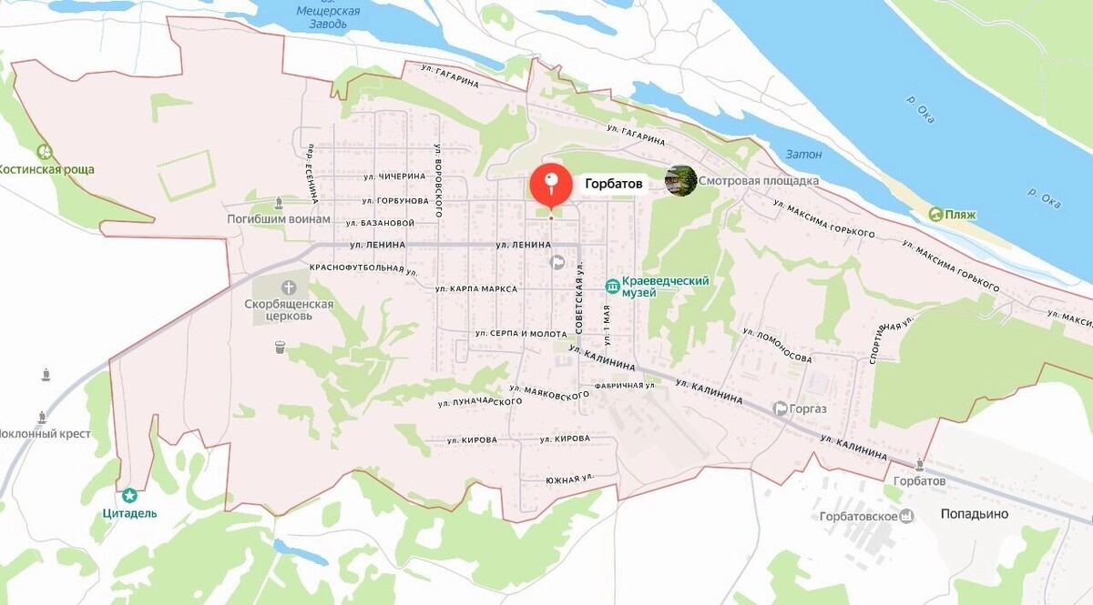    Планировка Горбатова   «Яндекс. Карты»