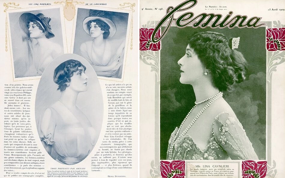 Лина Кавальери в журнfле "Femina", 1909