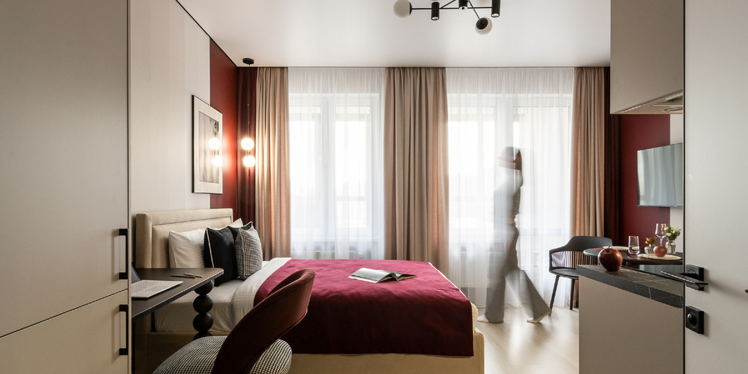 Проект «Черри»: смелое решение для маленькой студии 26 м²