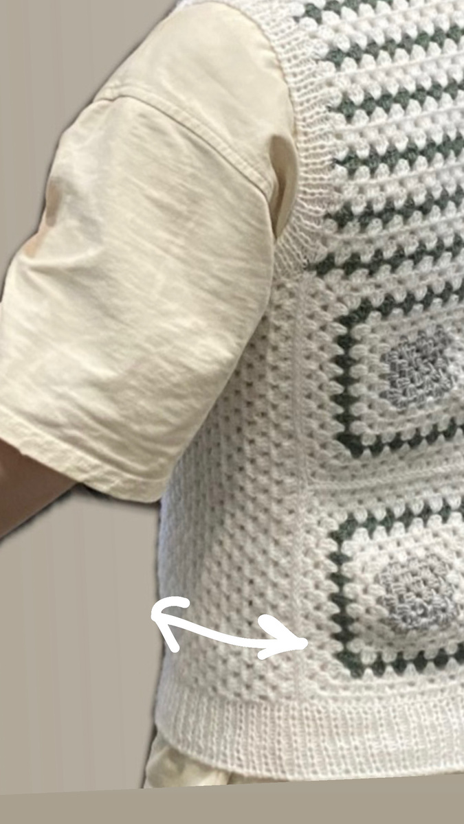 Вот эта часть. Я вязала и примеряла сколько мне надо. 