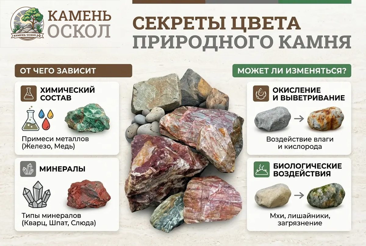 Особенности окраски природного камня