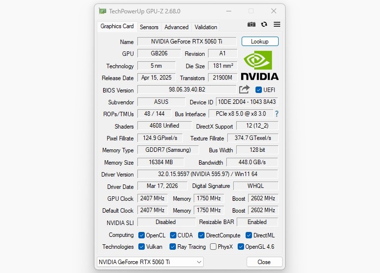 Базовые характеристики можно посмотреть в программе GPU-Z