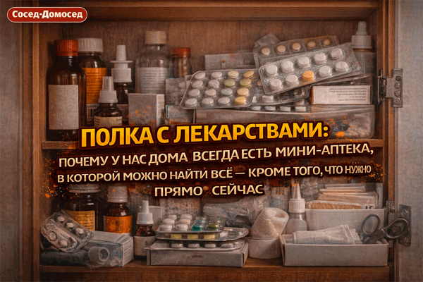 Полка с лекарствами – почему у нас дома всегда есть мини-аптека, в которой можно найти всё – кроме того, что нужно прямо сейчас 😄