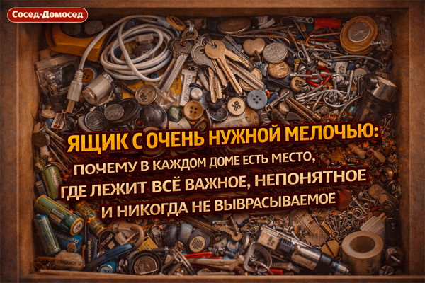 Ящик с очень нужной мелочью – почему в каждом доме есть место, где лежит всё важное, непонятное и никогда не выбрасываемое 😄