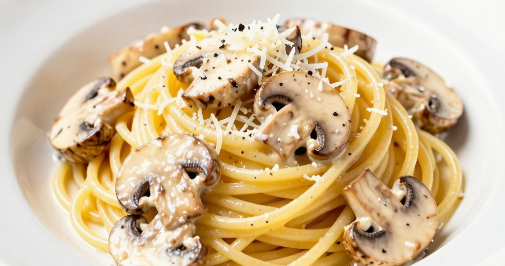 Сливочная паста с грибами и сыром