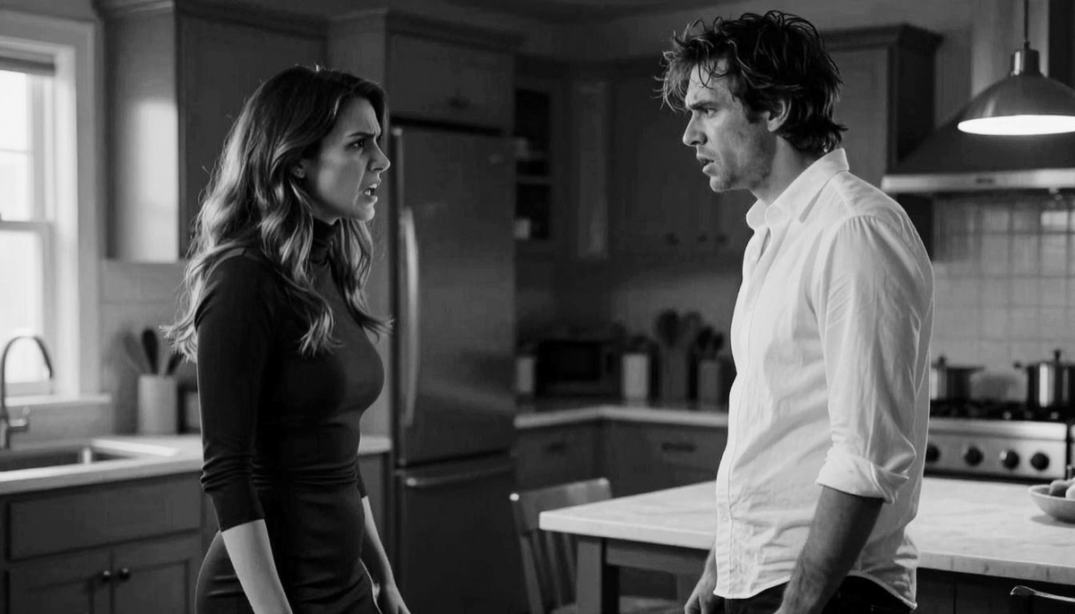 Фото ии. Лариса гневно смотрит на мужа.