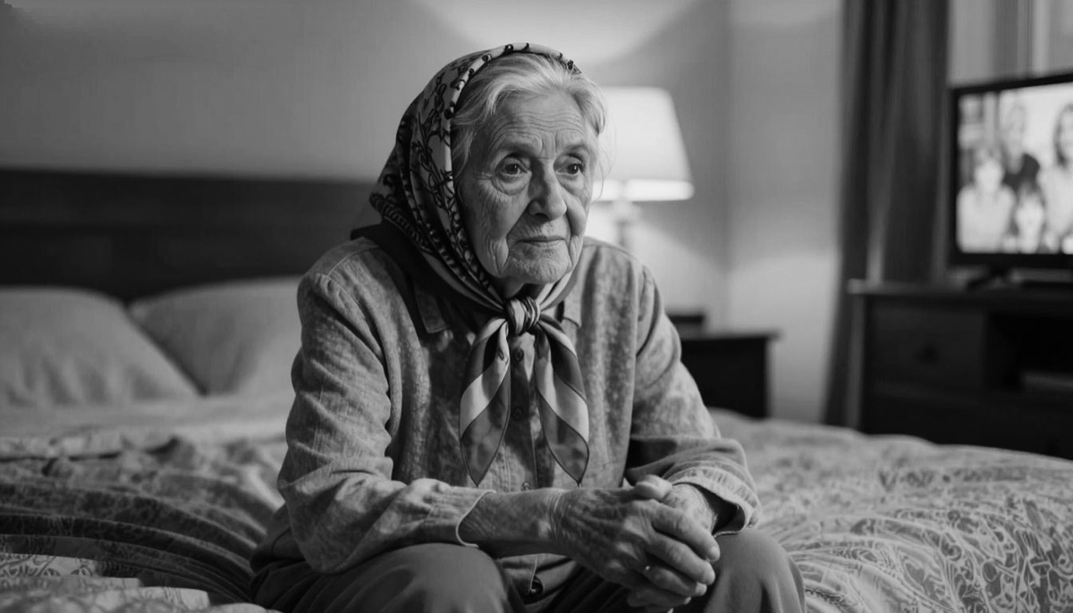 Фото ии. Екатерина Матвеевна ждёт своего сына и посматривает сериал.