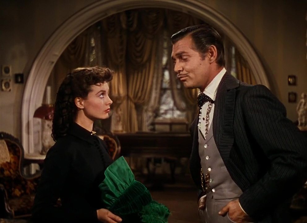 Вивьен Ли и Кларк Гейбл в фильме "Унесенные ветром", 1939 год.