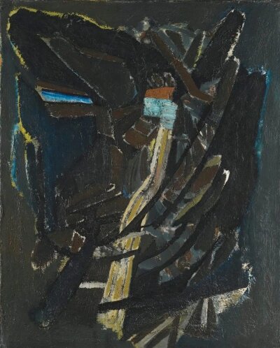 "Композиция в синих тонах", 1945 г. Источник https://artchive.ru/artists/69330~Nikolja_De_Stal'/works/618163~Kompozitsija_v_sinikh_tonakh