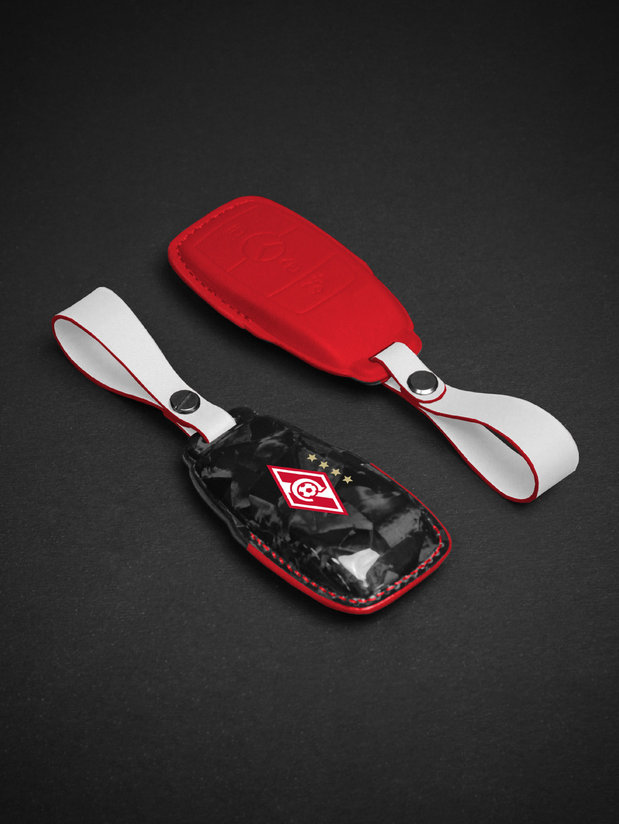 пример чехла для автомобильного ключа с дизайном фк спартак