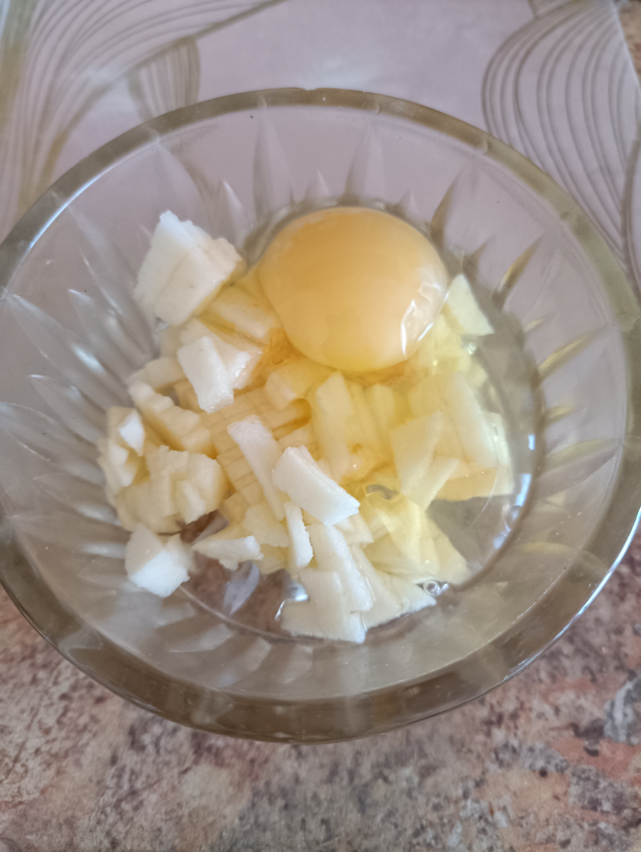 Размешиваю вилкой