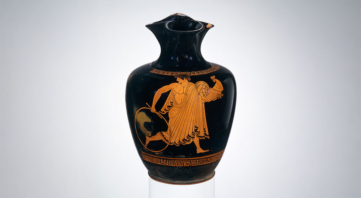 Ганимед с петухом и обручем, приписываемый художнику Пану, около 470 г. до н.э. Источник: Метрополитен-музей, Нью-Йорк.