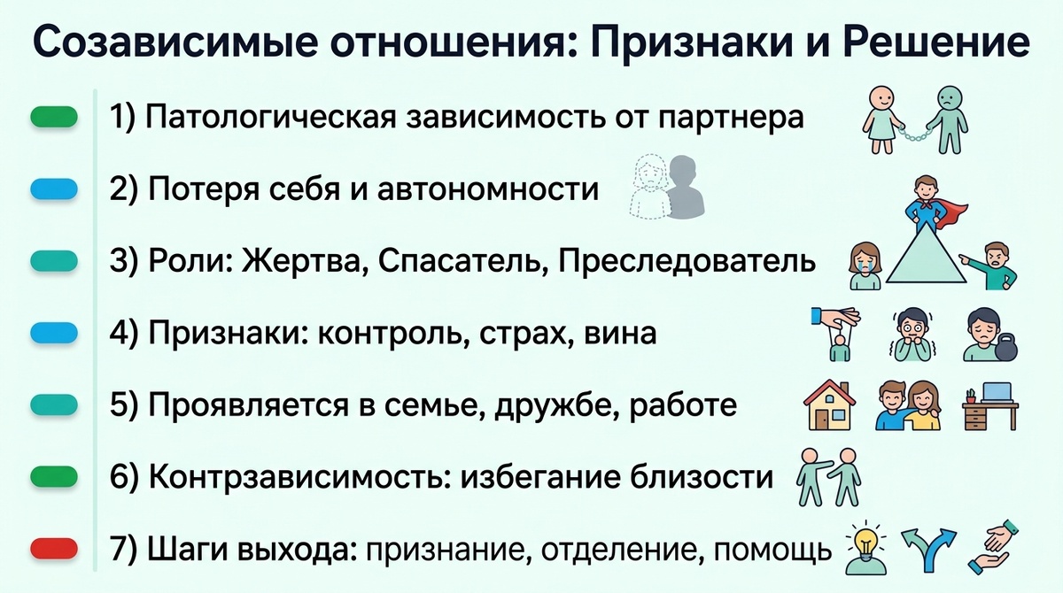 Созависимые отношения: признаки и выход  📷
