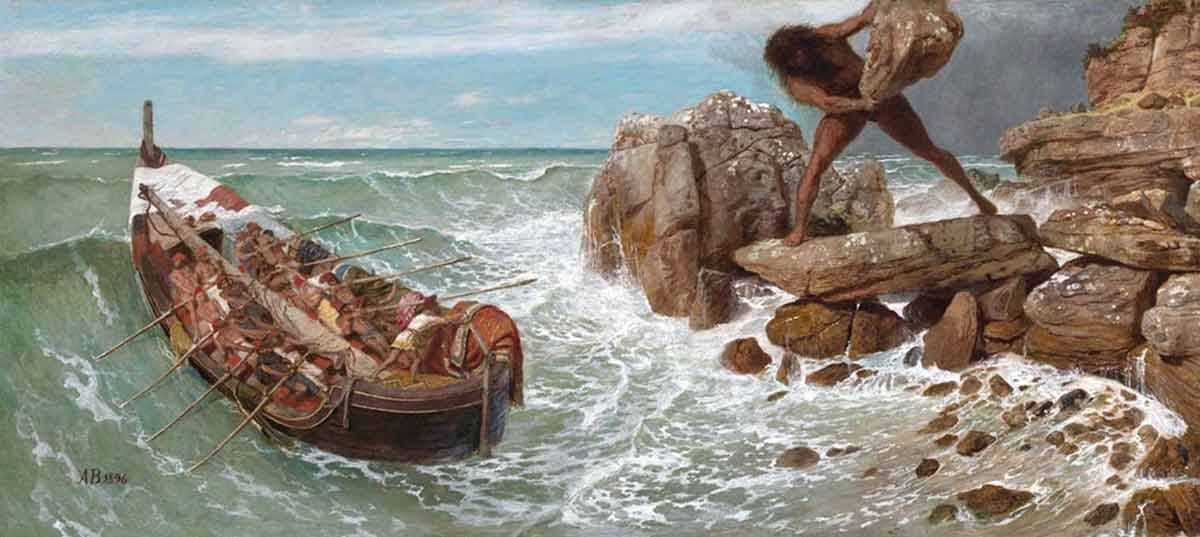 «Одиссей и Полифем», картина Арнольда Бёклина, 1896 г. н.э. Источник: Музей изящных искусств, Бостон.