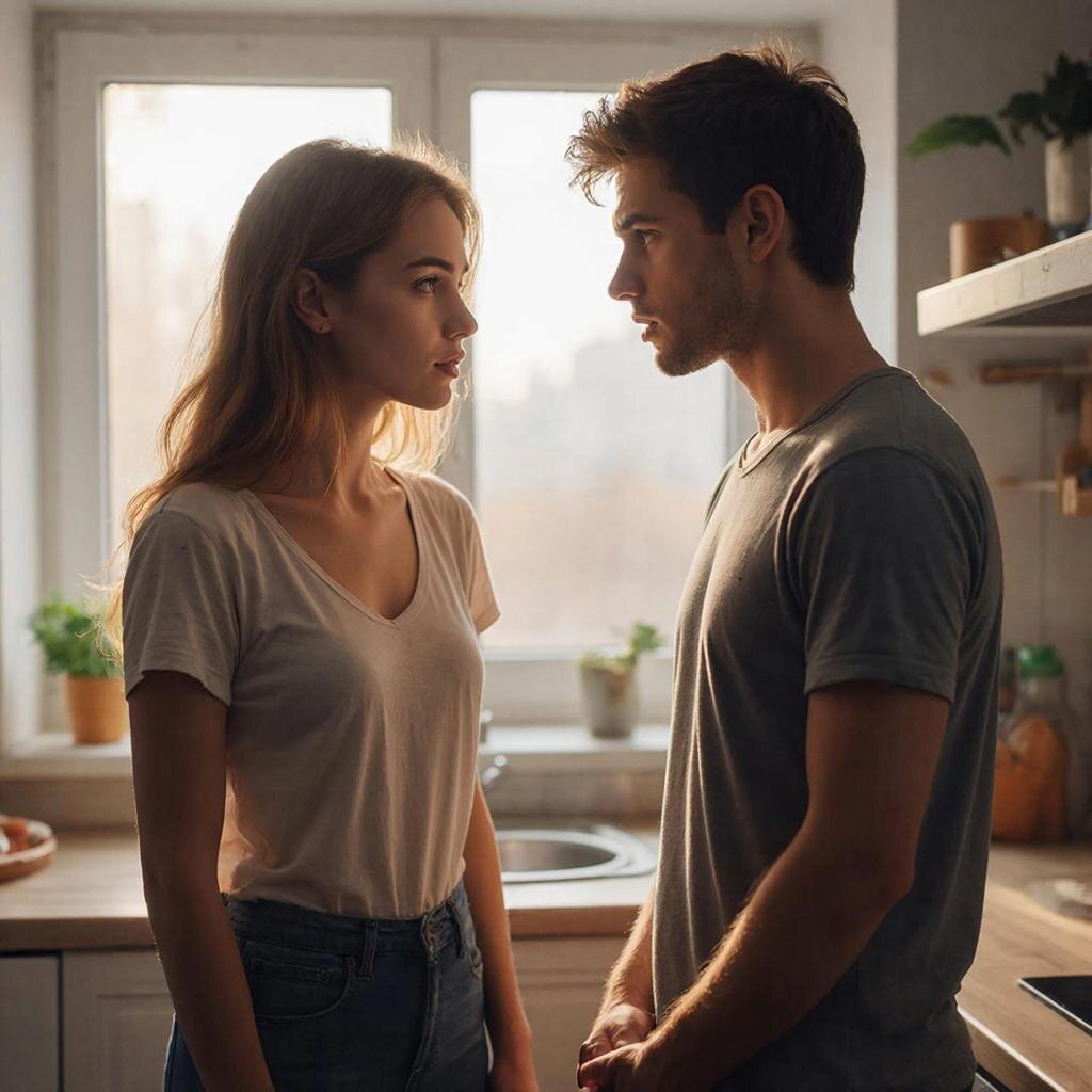 Пауза на кухне после неловкого разговора