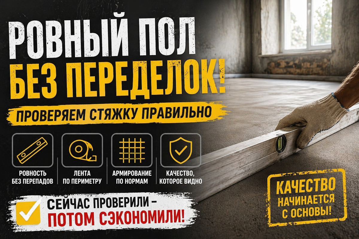 Но на самом деле именно в момент приёмки решается, будете ли вы потом переделывать пол или спокойно укладывать финишное покрытие
