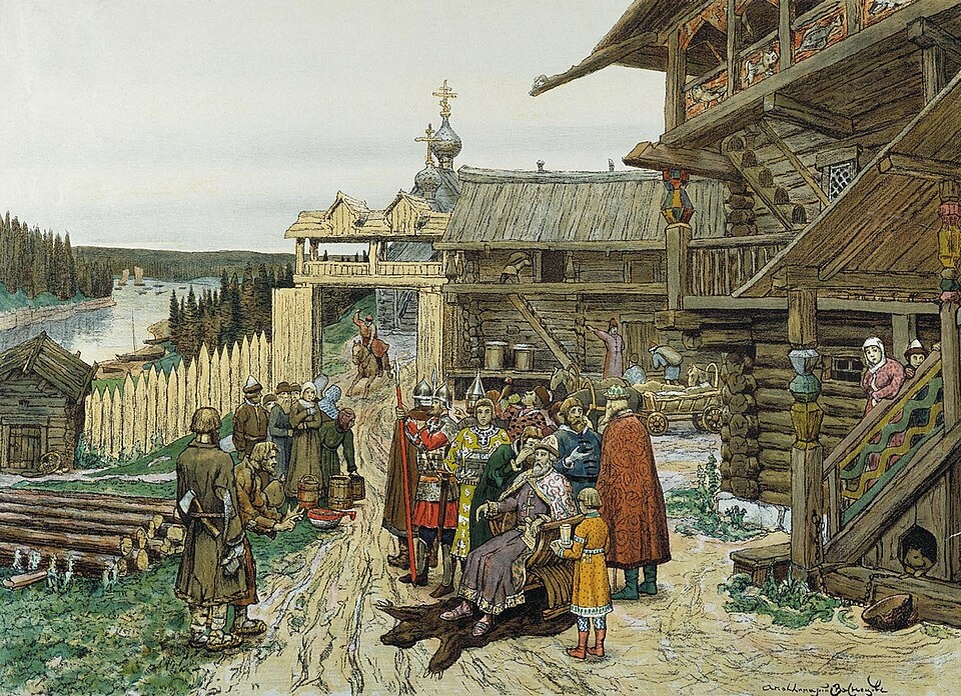 "Двор удельного князя". Васнецов А. М., 1908.