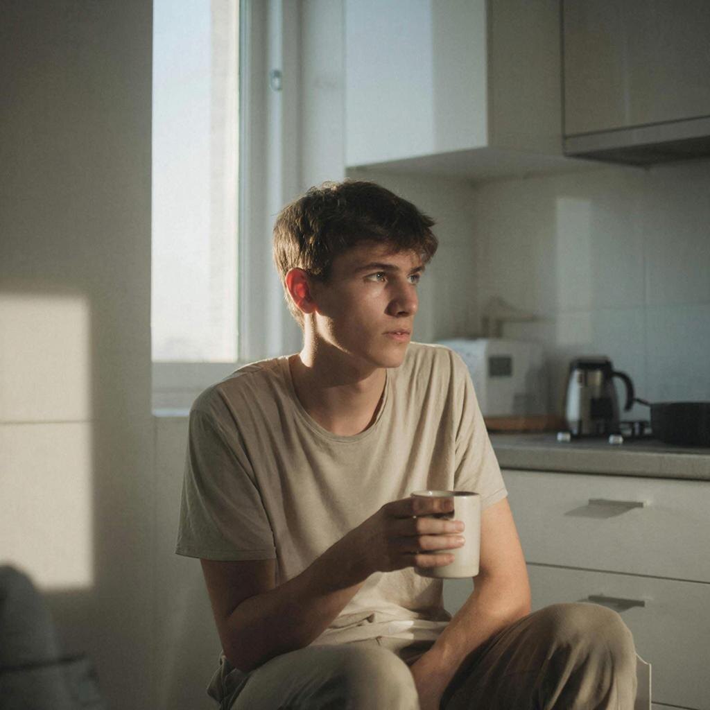 Задумчивый момент на кухне