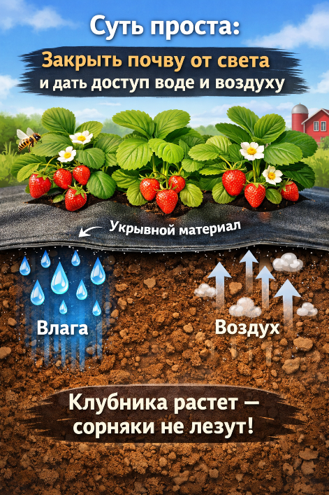 укрывной материал  защитит от сорняков