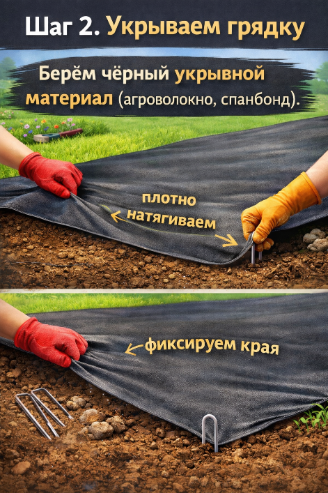 укрываем  грядку
