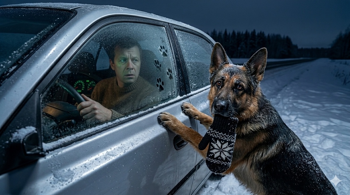 Пёс подошёл вплотную. Поставил передние лапы на дверь. Я увидел глаза, большие, карие, совсем не злые. 