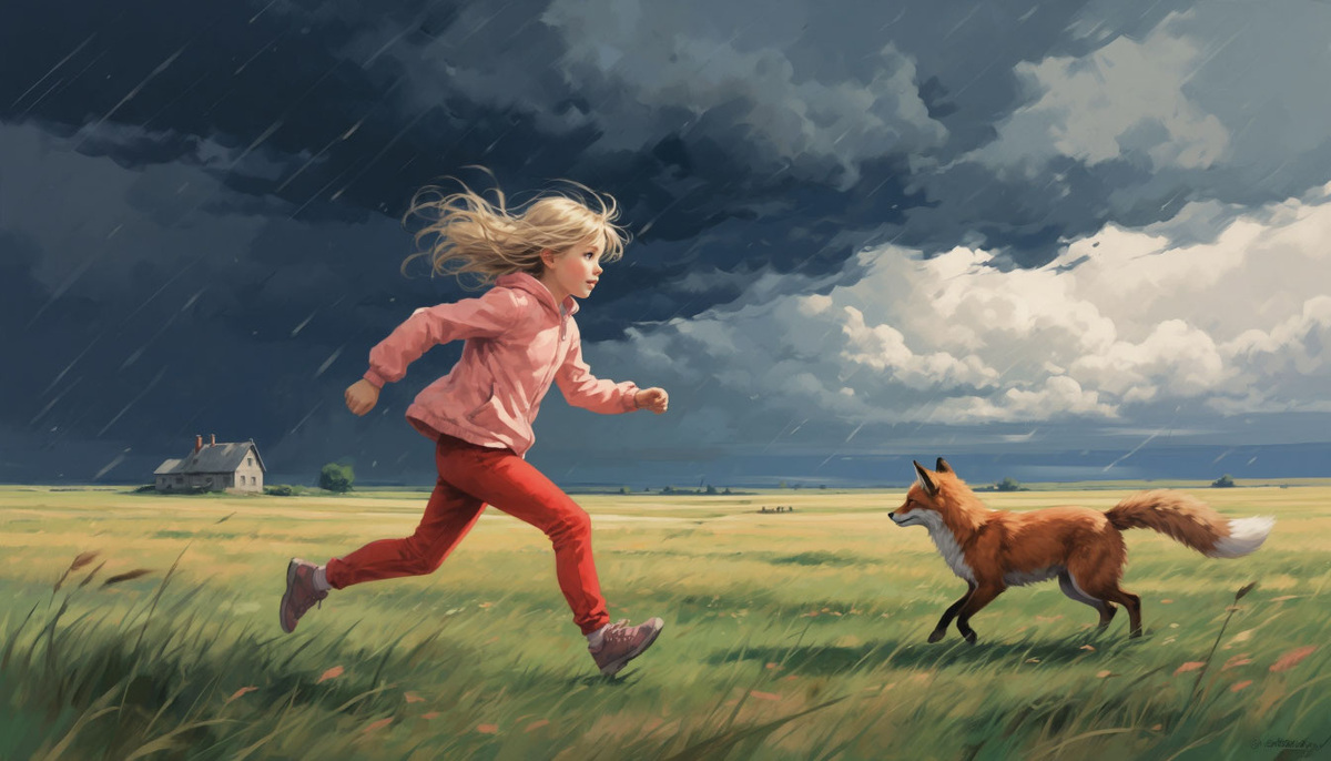 И вновь бегу я от дождя... Изображение от ИИ Шедеврум