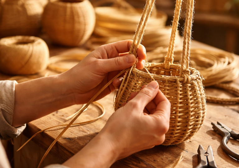 Плетение из ротанга для начинающих: как сделать кашпо дома