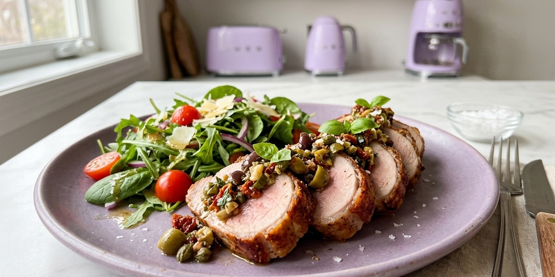 Свиная вырезка с оливковой тапенадой — кеторецепт