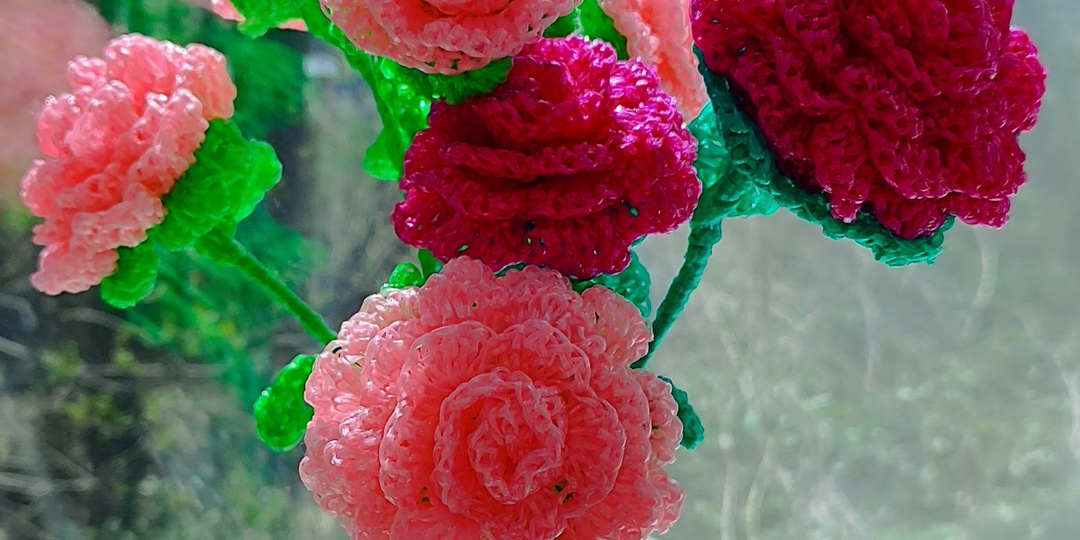 🌹💐🥀ЦВЕТЫ КРЮЧКОМ ИЗ ПОЛИПРОПИЛЕНОВОЙ НИТИ 🌹🌺🌸